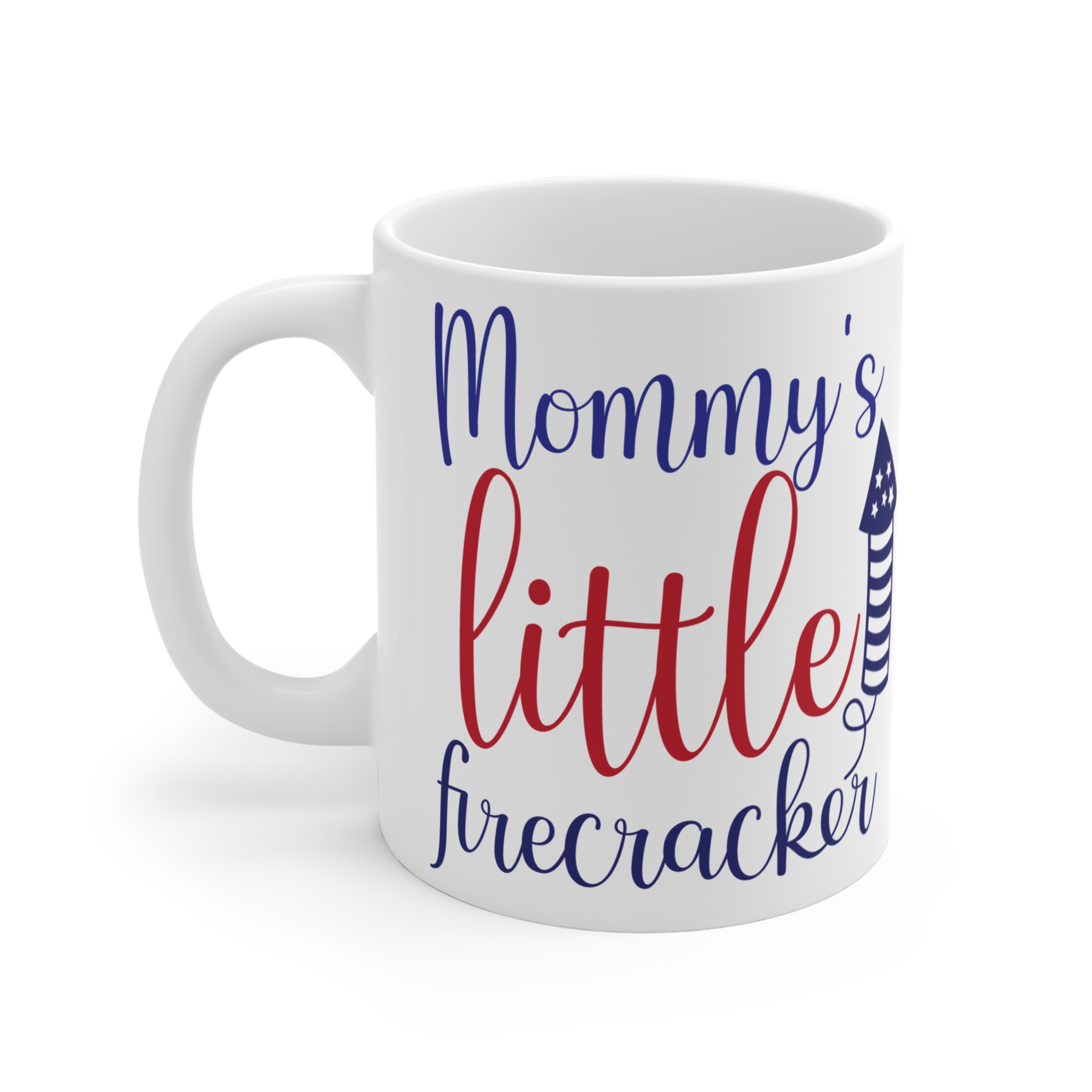 Mommy's Little Firecracker 11oz Coffee Mug – Patriotic 4th of July Gift for Kids & Moms - Image 3