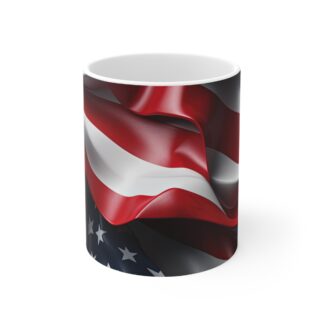 American Flag Coffee Mug – Vintage Waving USA Stars & Stripes 11oz