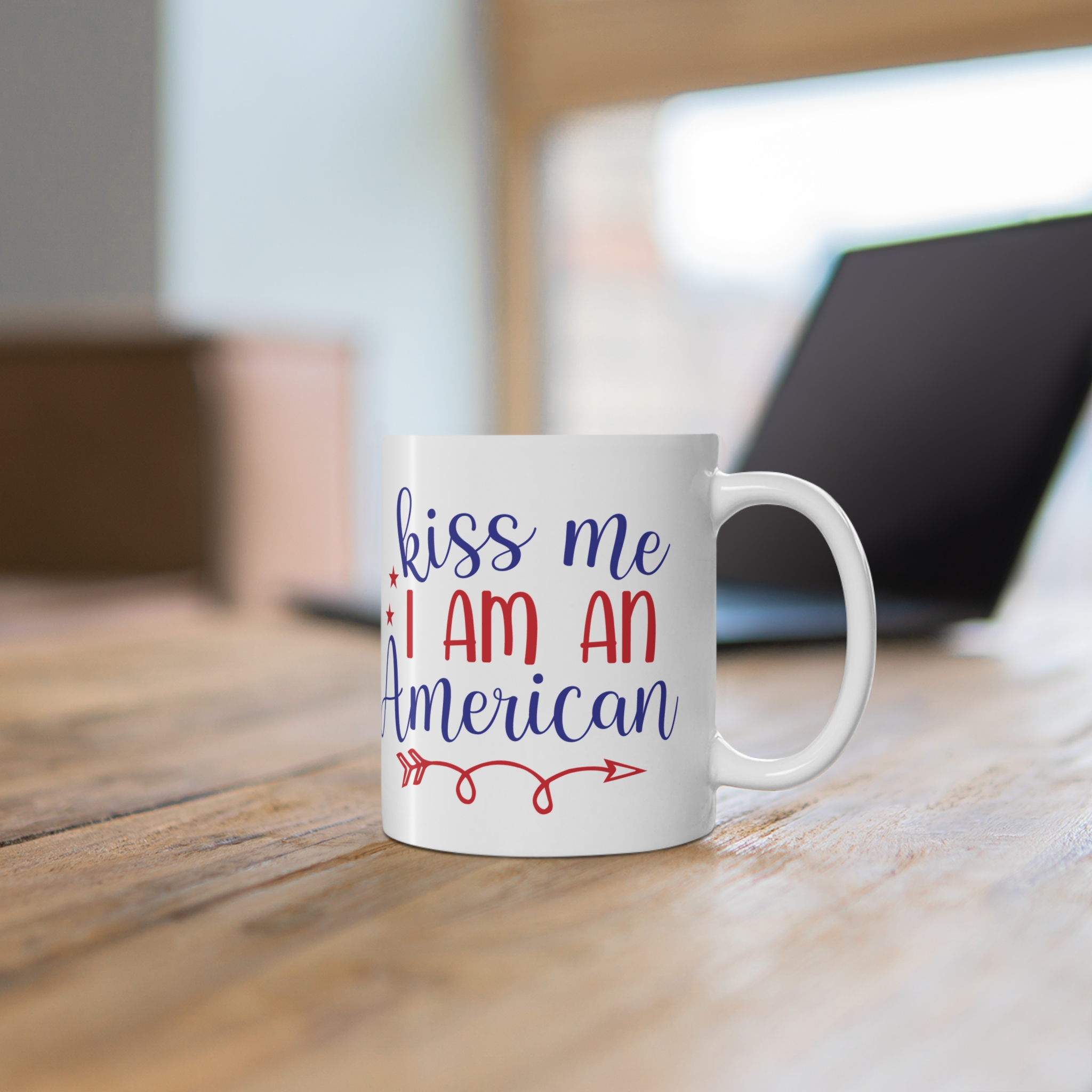 Kiss Me I Am An American Mug – Patriotic 11oz Coffee Cup for 4th of July - Image 6