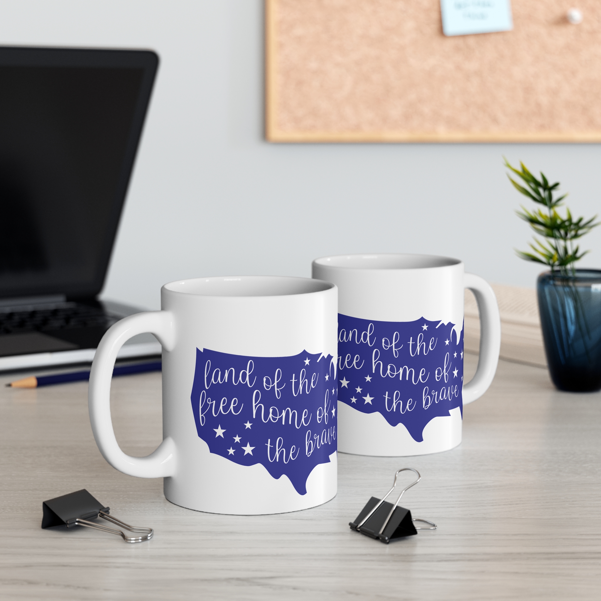 Patriotic USA Map Mug – “Land of the Free, Home of the Brave” 11oz - Image 5