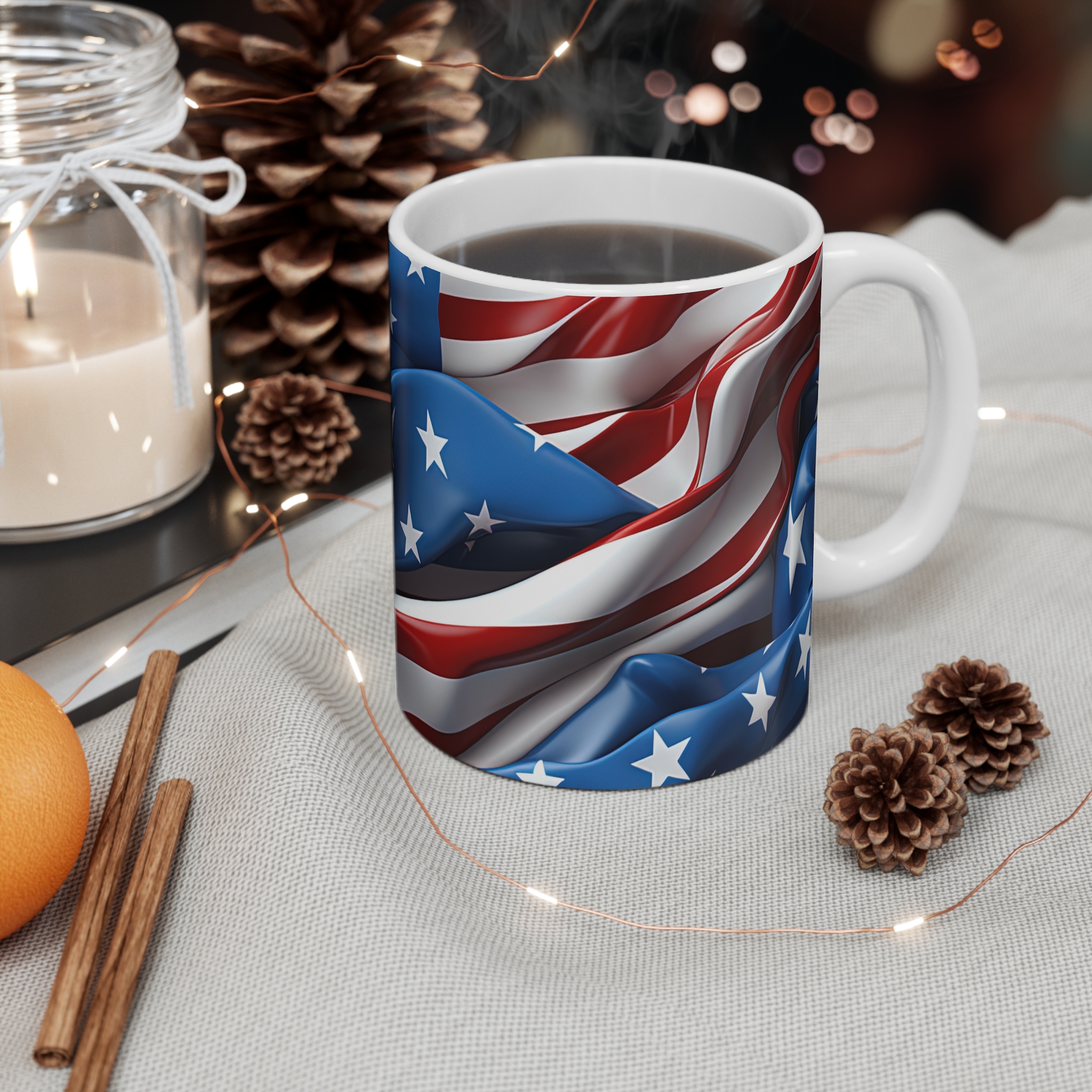 American Flag 11oz Coffee Mug — Patriotic Stars & Stripes Ceramic Cup - Image 4