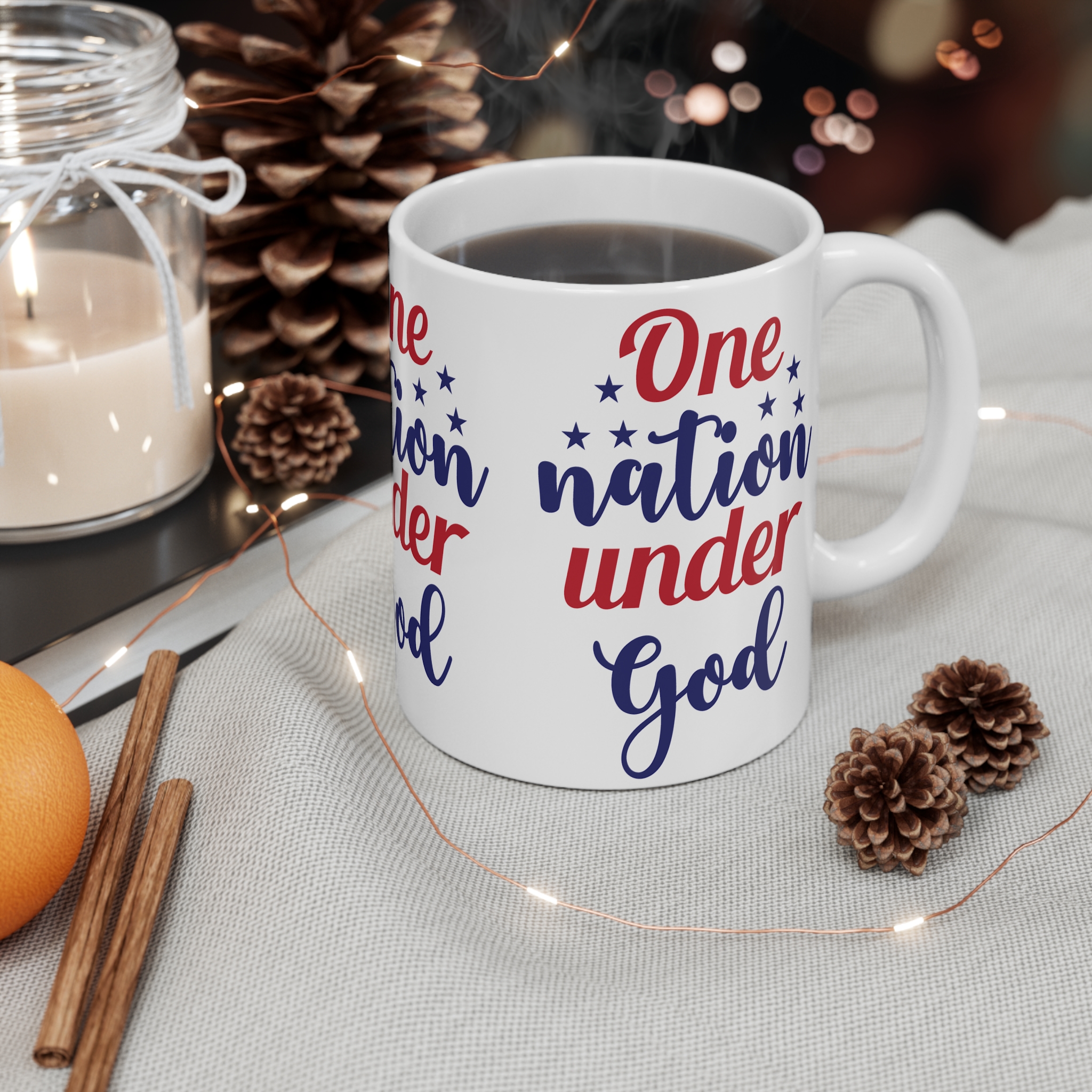 One Nation Under God Mug — Patriotic 11oz Coffee Cup