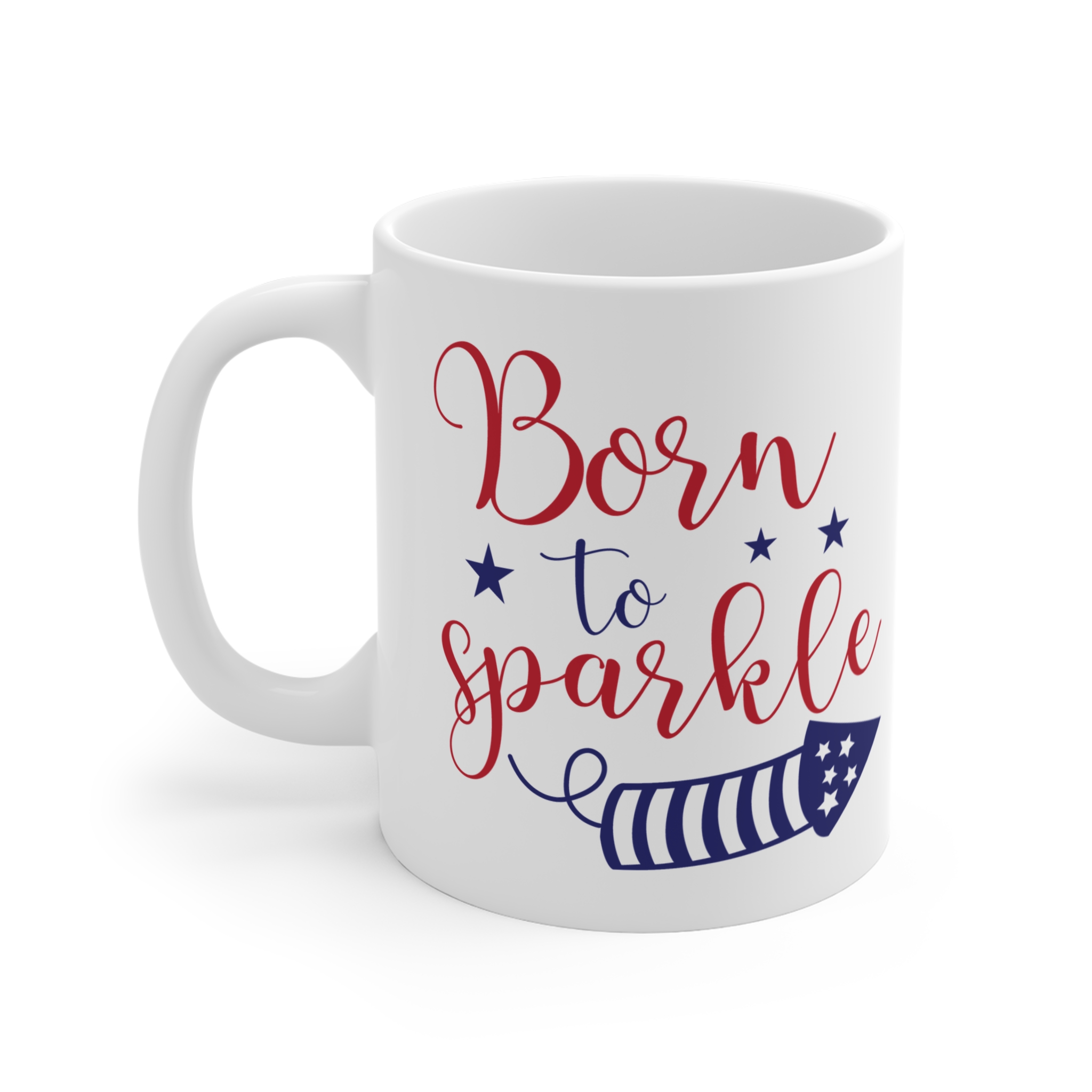 Born to Sparkle Mug — Patriotic 11oz Fourth of July Coffee Cup - Image 3