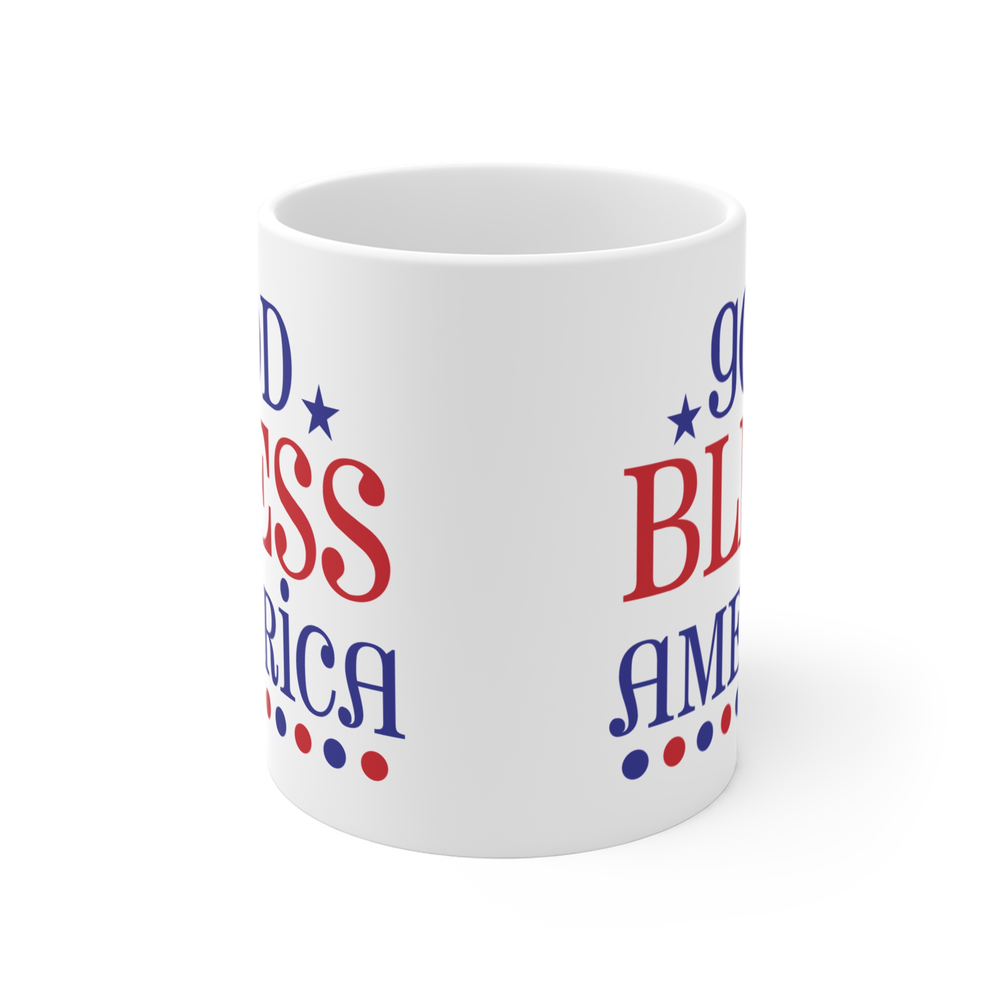 God Bless America Coffee Mug — Patriotic 11oz Red White Blue Tea Cup - Image 2