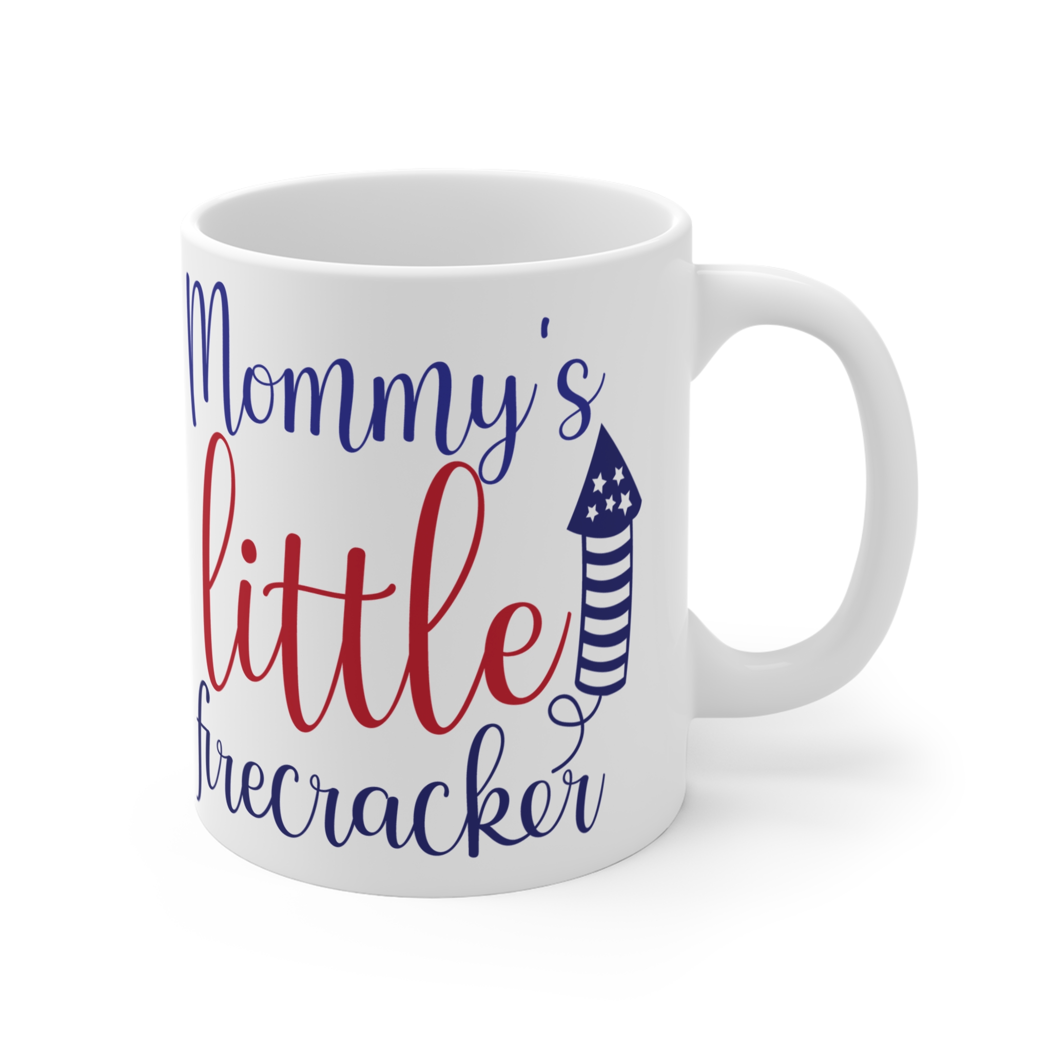 Mommy's Little Firecracker 11oz Coffee Mug – Patriotic 4th of July Gift for Kids & Moms - Image 4