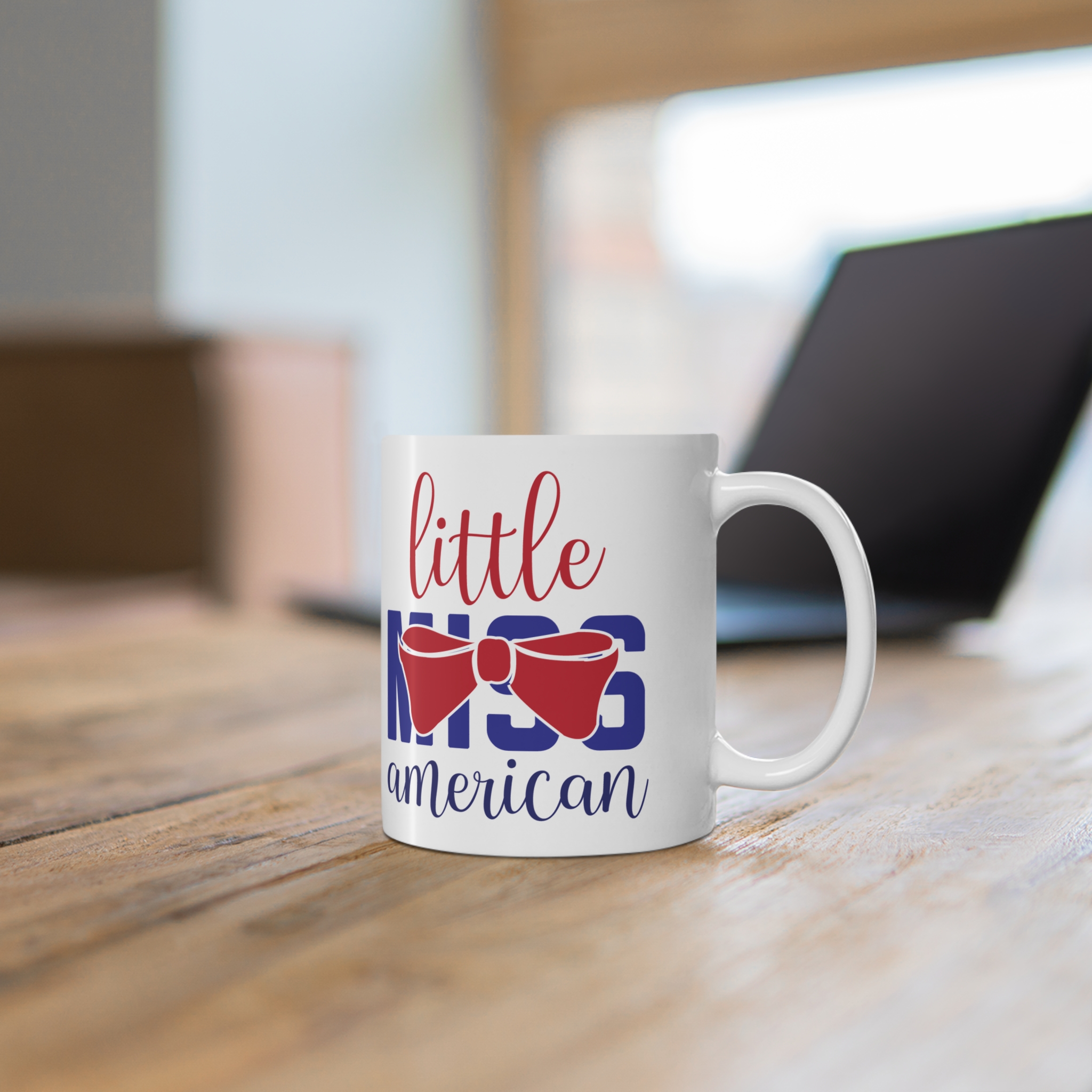 Little Miss American 11oz Coffee Mug - Patriotic Bow Tea Cup, 4th of July Gift - Image 6