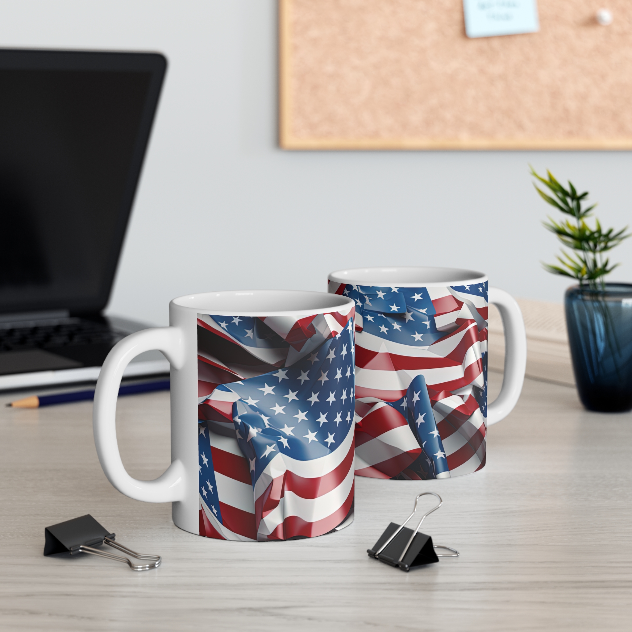 American Flag 11oz Coffee Mug – Patriotic Stars & Stripes Drinkware for Fourth of July - Image 5