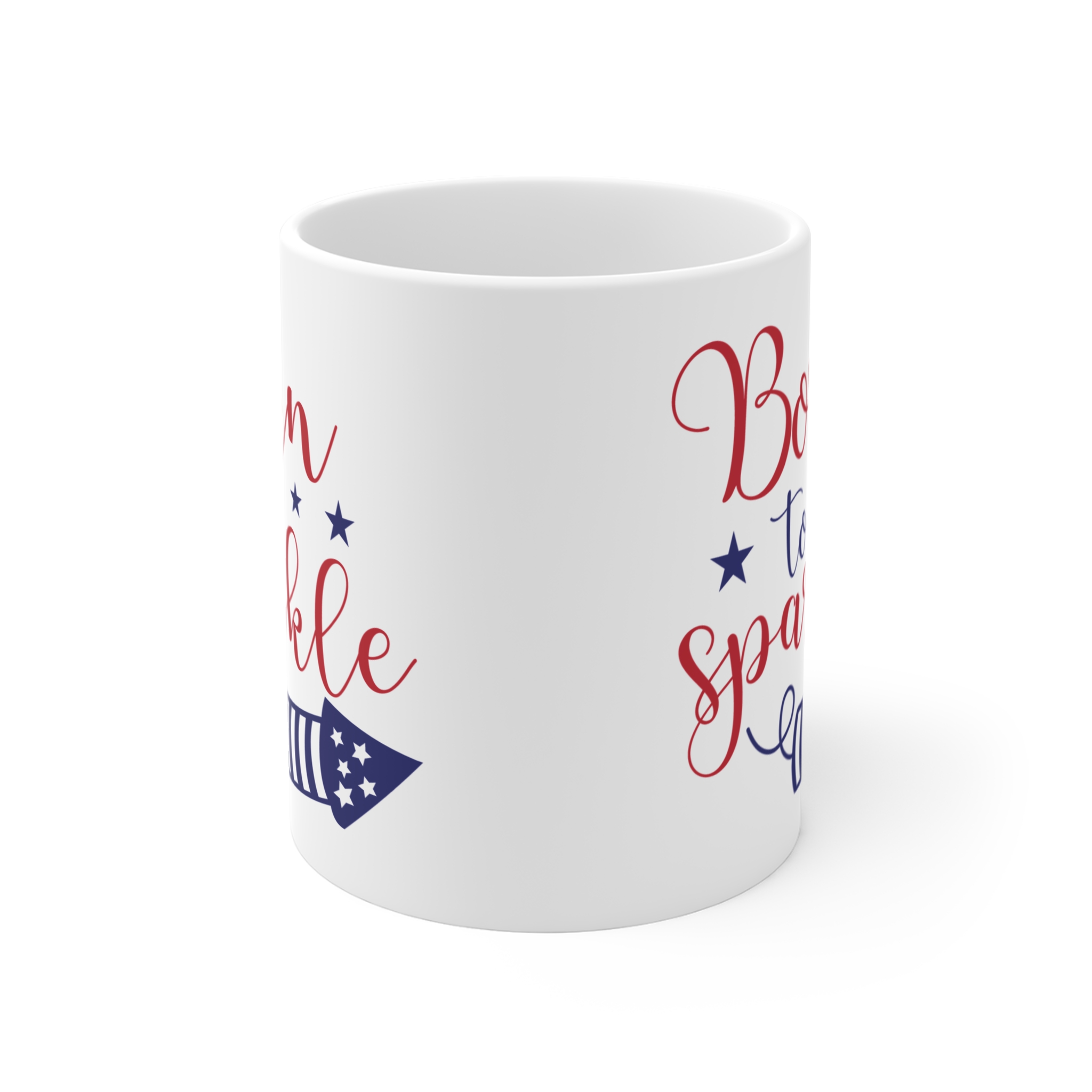 Born to Sparkle Mug — Patriotic 11oz Fourth of July Coffee Cup - Image 2
