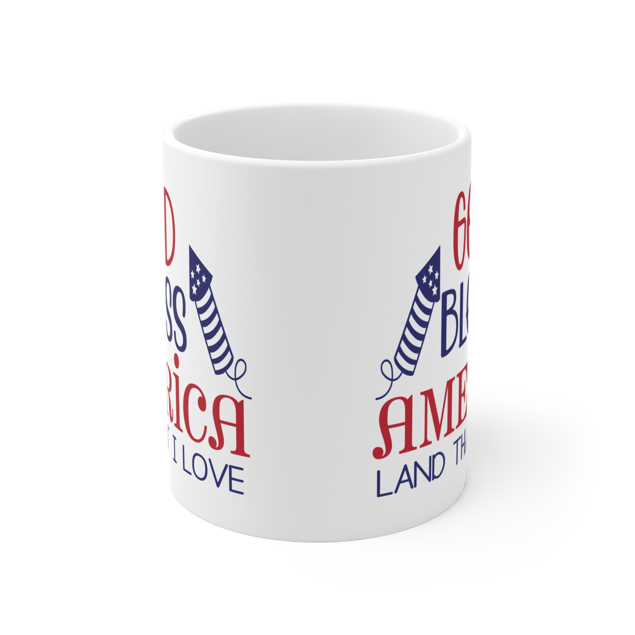 God Bless America Mug — 11oz Patriotic Fourth of July Coffee Cup - Image 2