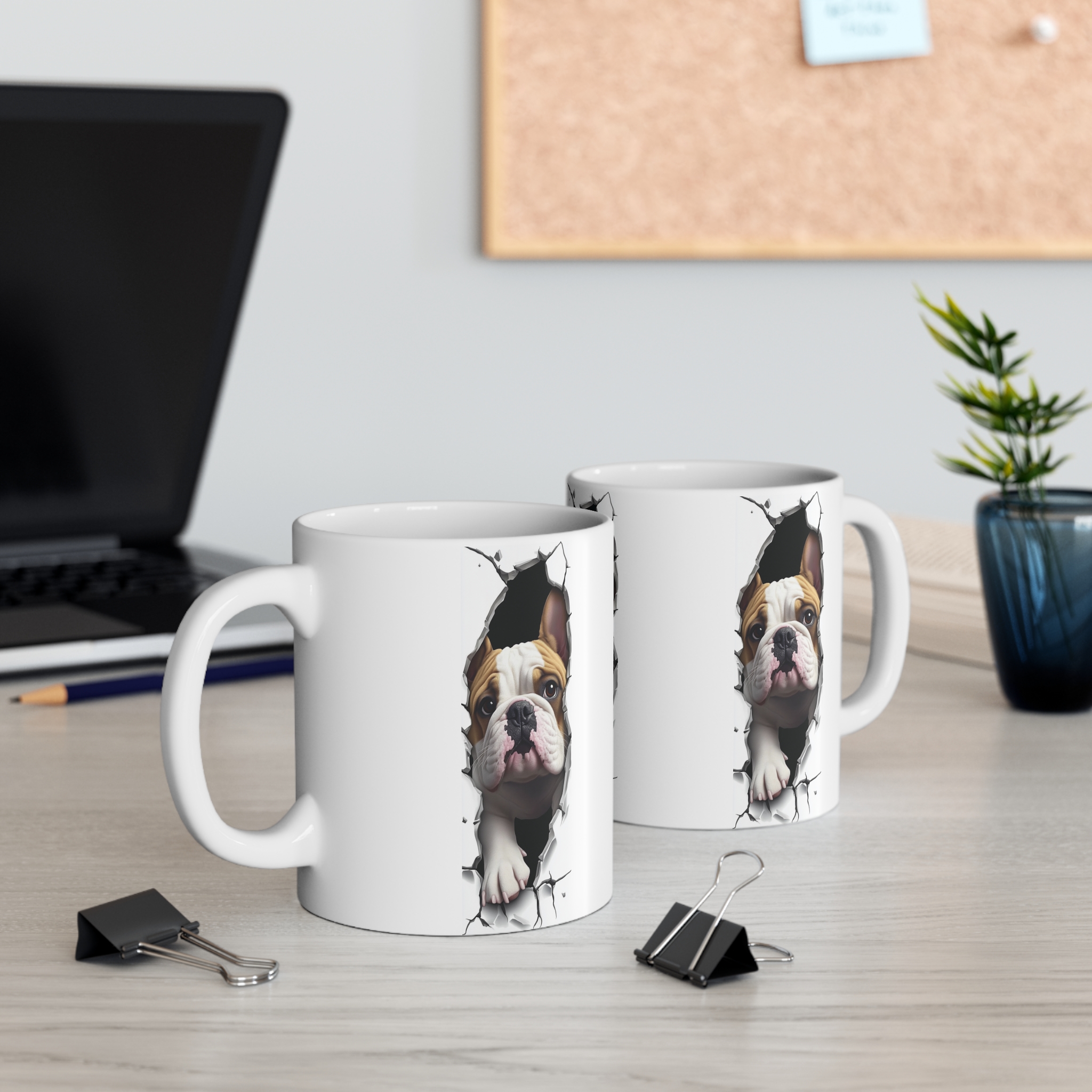 Bulldog Peek-A-Boo Mug — Cute French Bulldog Coffee Cup (11 oz) - Image 5