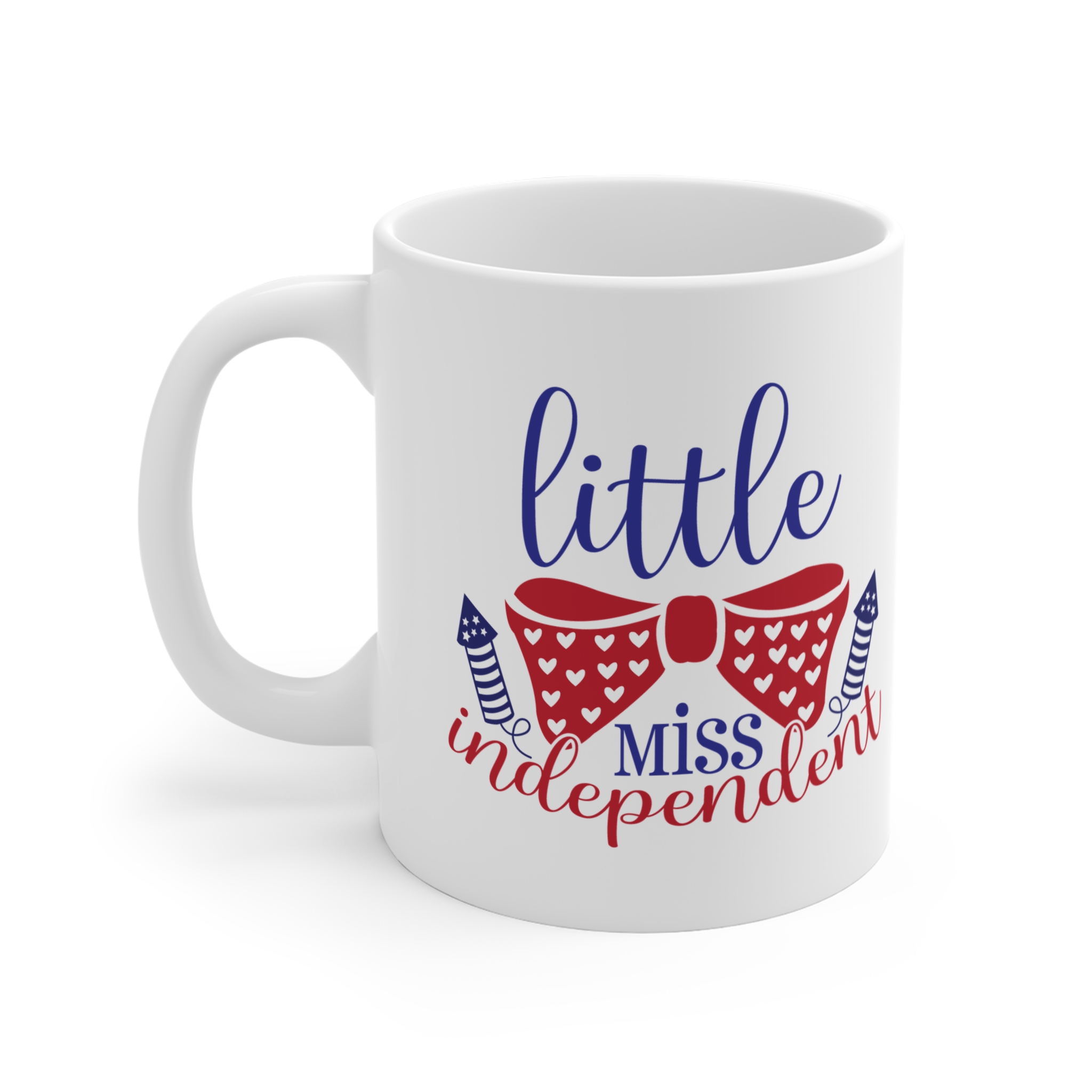 Little Miss Independent Mug — Patriotic Red White Blue Coffee Cup (11oz) - Image 3